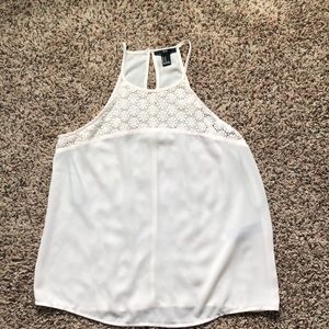 A white lace sheer top